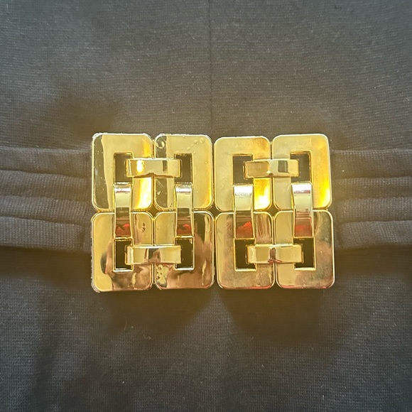 Black Milly Dress with Gold Buckle - Size L - Picture 3 of 5